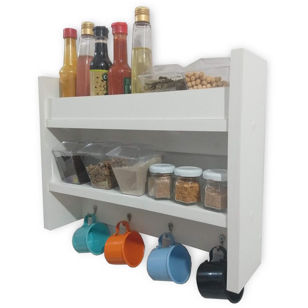 Utensilio Porta Tempero com Ganchos para Talheres MULTI USO - Perfeita em todos os cômodos e em todas as alturas, uma ótima...