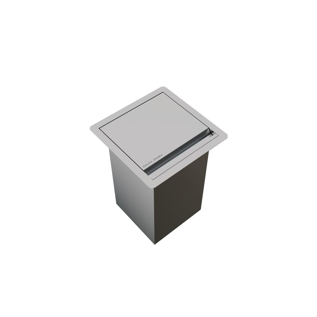 Lixeira Inox Cozinha Quadrada 5L Com Tampa Articulada