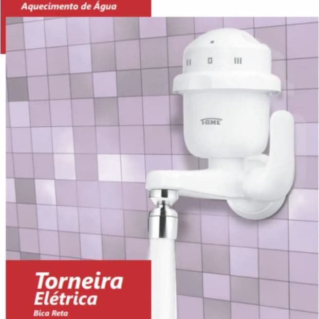 Torneira Elétrica 220v Bica Reta 3t 1/4 Volta - 5400w Fame