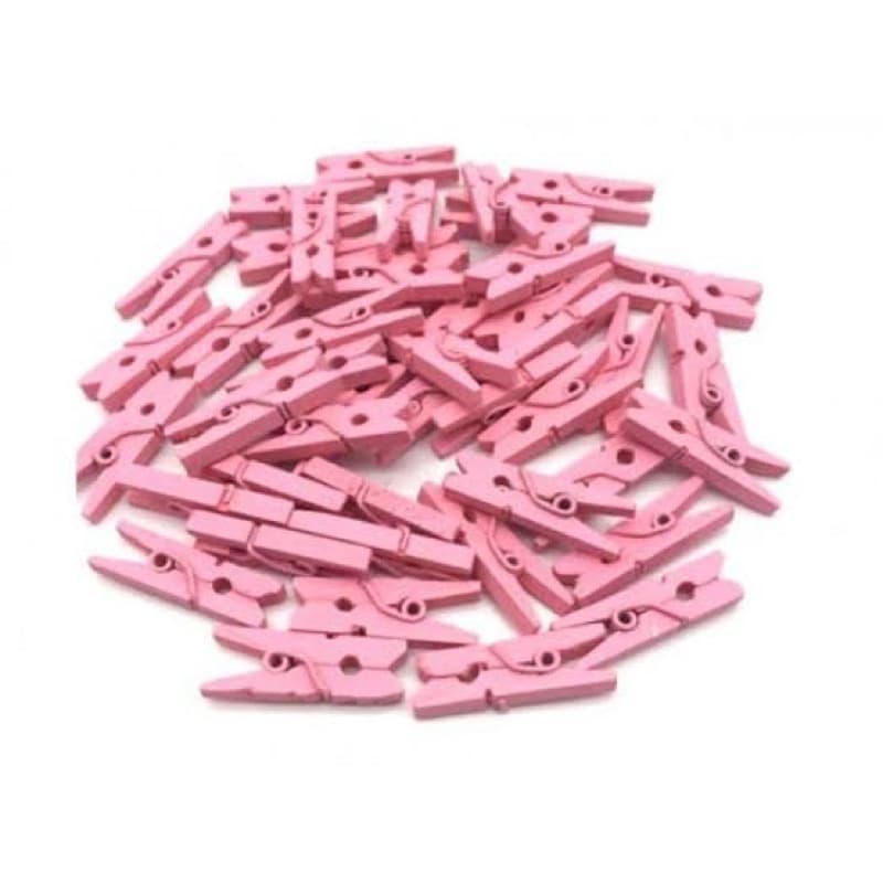 Mini Pregador Prendedor Rosa Bebê de Madeira Pequeno 2,5 cm Lembrancinha Artesanato