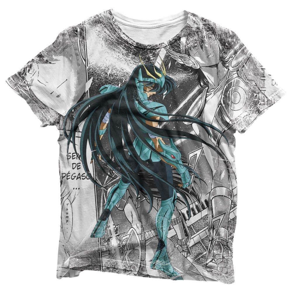 Camisa Shiryu Mangá - Camisas Os Cavaleiros Do Zodiaco Estampa Total