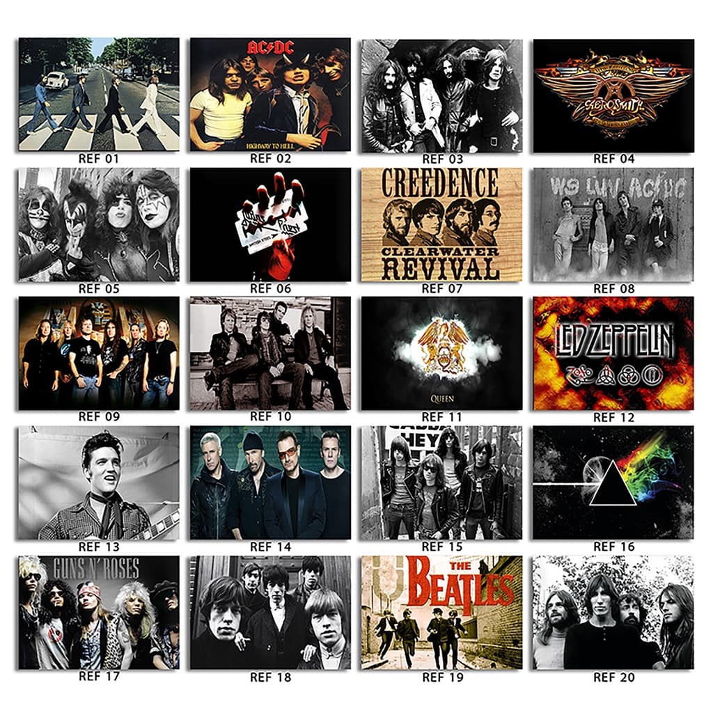 kit com 3 Placas Quadros decoração Rock Heavy Metal Clássico - tamanho - 15 X 20