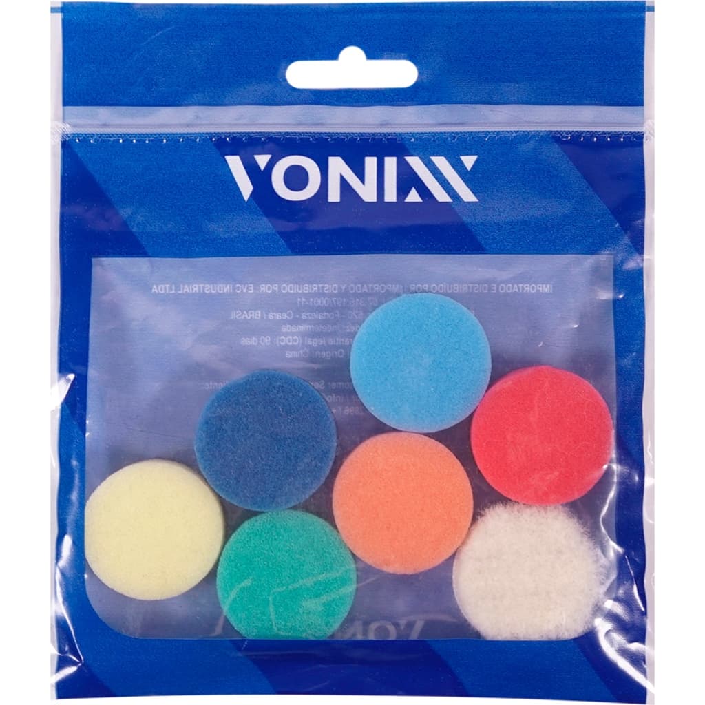 Kit 7 Boinas de Espuma 1" para Polimento Vonixx
