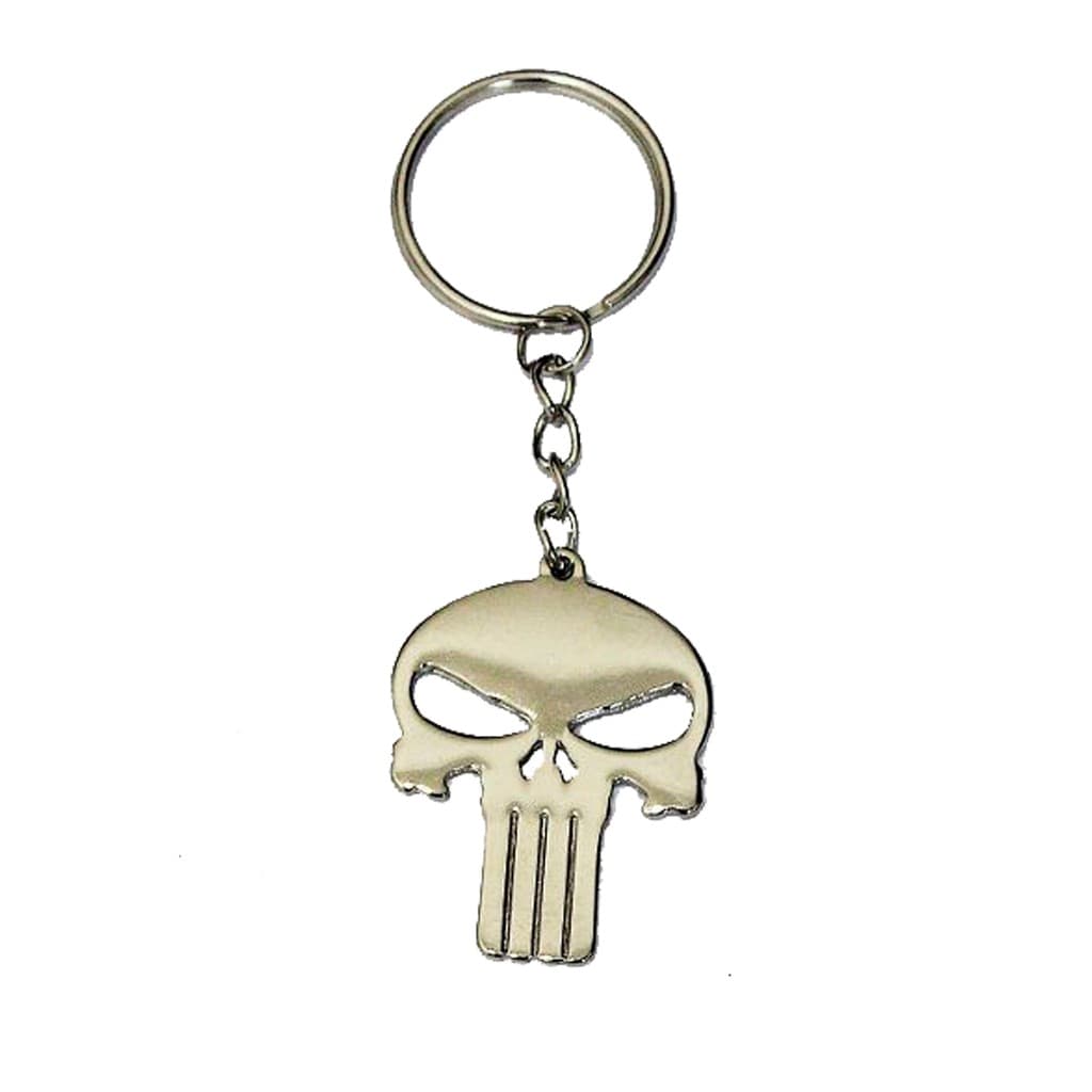 Chaveiro Personalizado Pingente Caveira Justiceiro De Metal Parateado Decorativo Presente Bijuteria Resistente Moderno