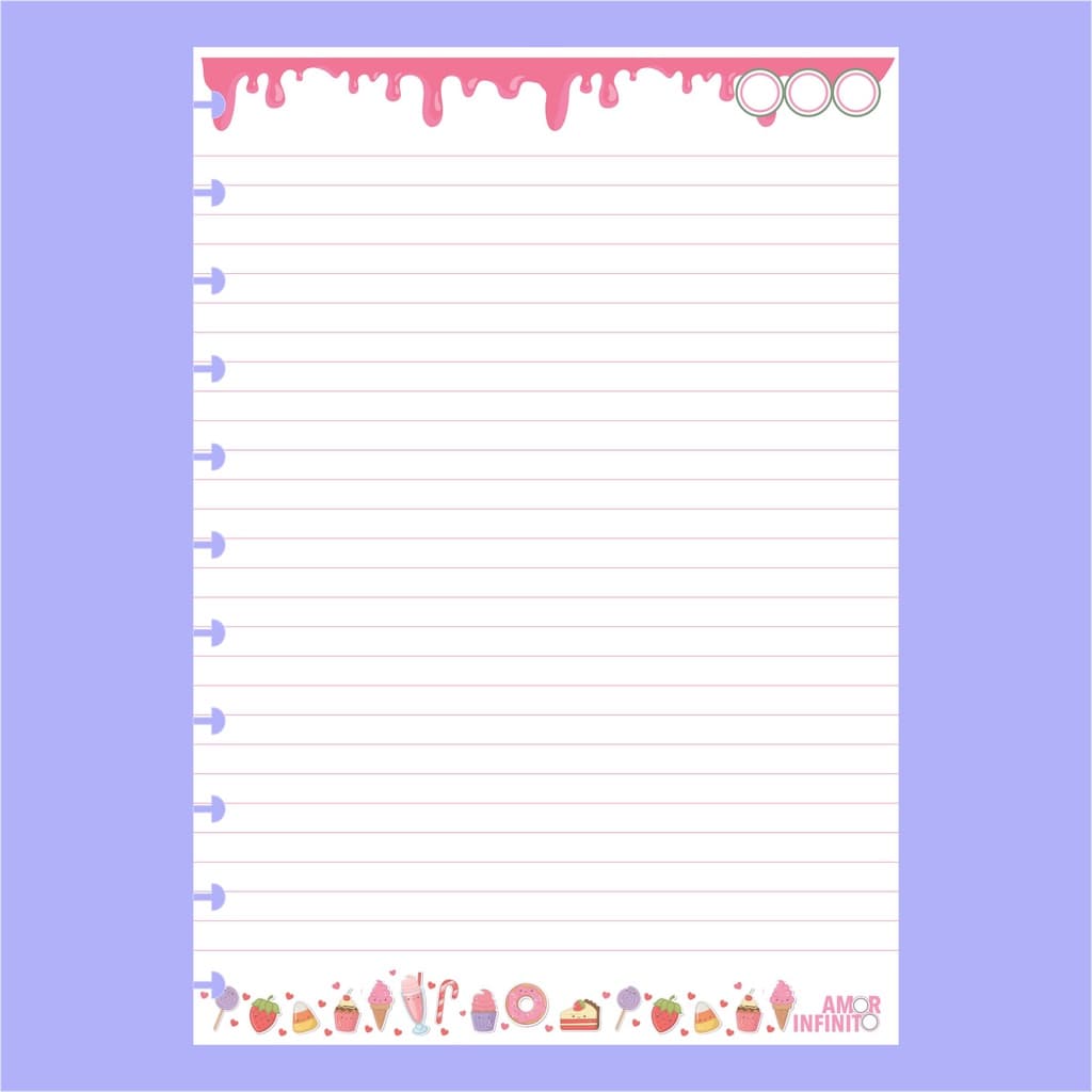 Refil Para Caderno de Disco Sistema Inteligente Amor Infinito Cadernos - Candy