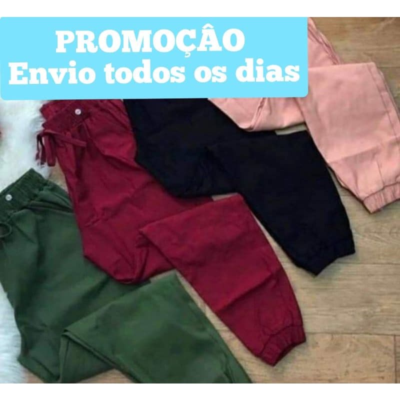Promoçâo   Calça Jogger Feminina Bengaline Premium com Elastano – Modela e Não Marca P-M-G-GG