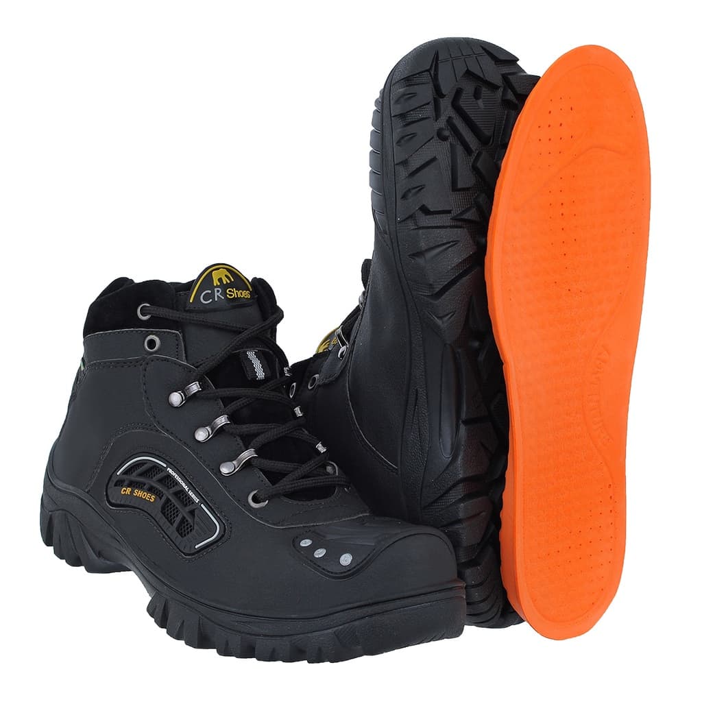 Bota Motociclista Com Palmilha em Gel Preto Marrom