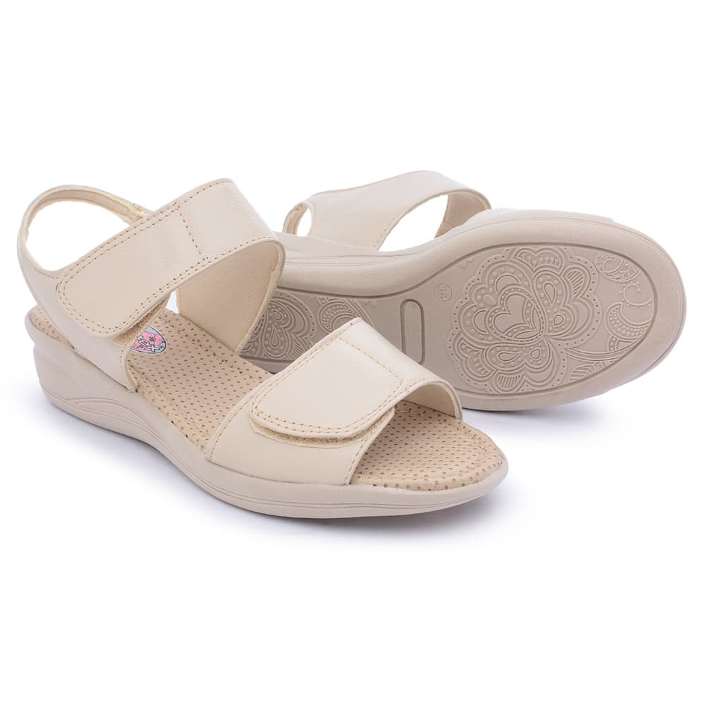 sandália feminina antiderrapante ortopédica velcro