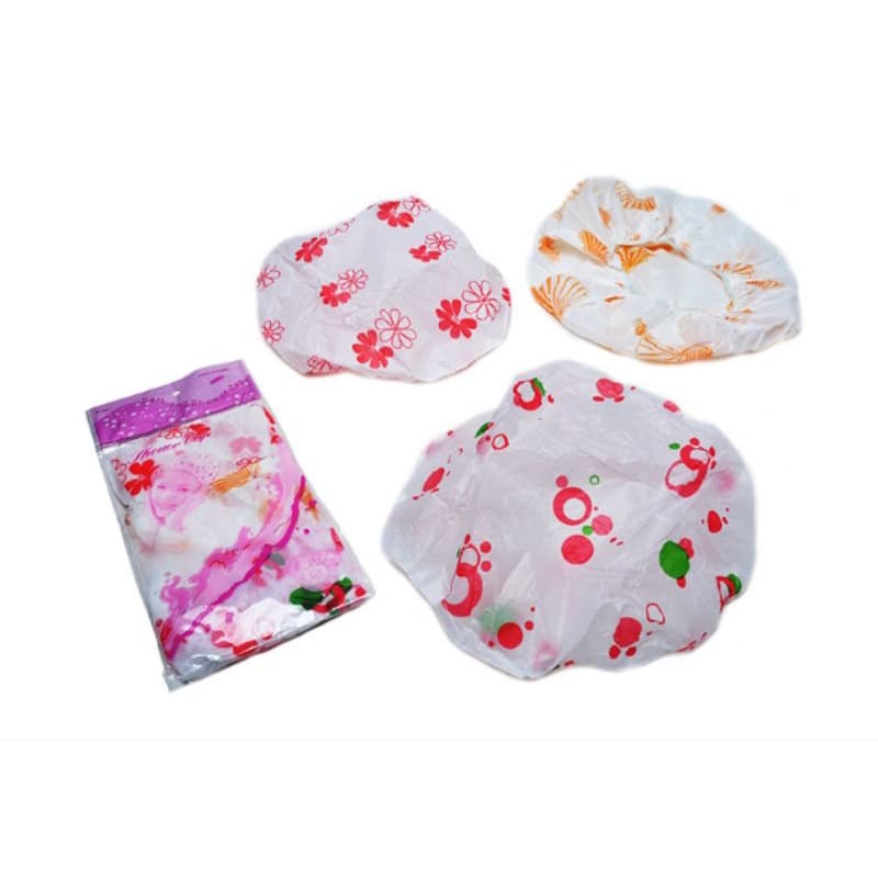 Touca de Plástico para Banho - Kit com 3 Toucas