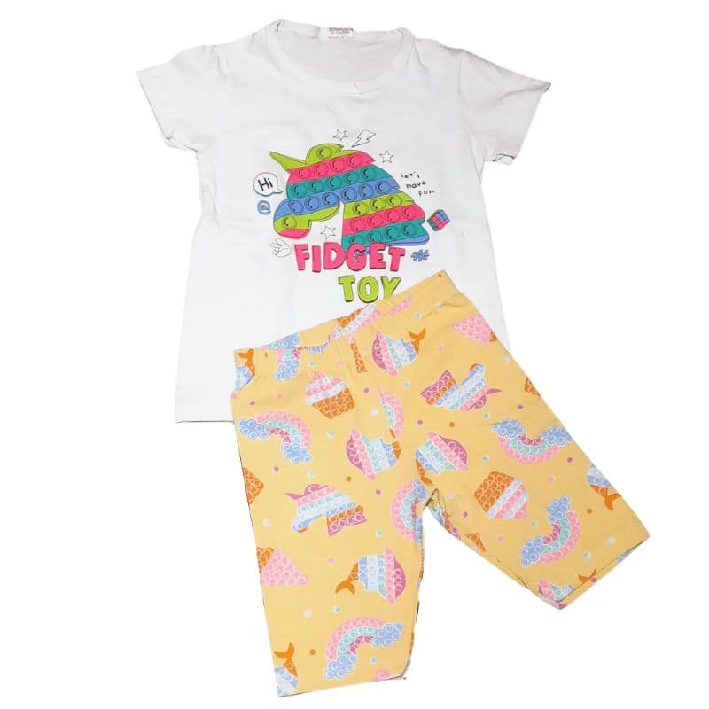 Conjunto Menina Shorts coton/camiseta manga 4 ao 10