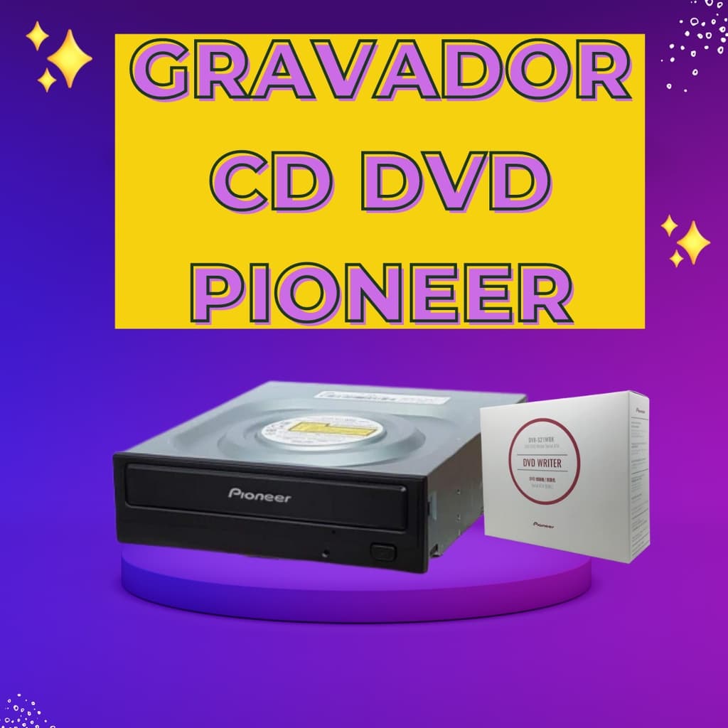 NOVO Gravador e Leitor de CD e DVD Pioneer Interno Sata DVR-S21WBK