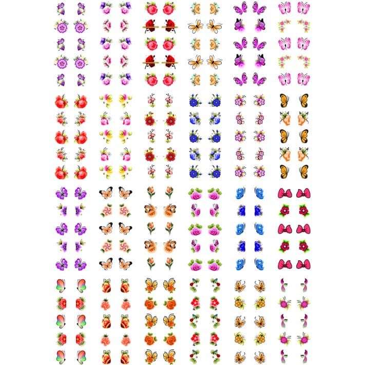 Meio Cartelão 120 Adesivos de Unhas