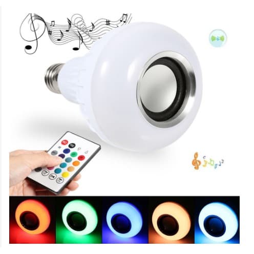 Lampada Bluetooth De Led Caixa De Som C Controle 12w Rgb
