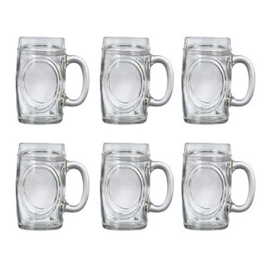 Jogo 6 Canecas Cerveja Vidro Fritz 300ml