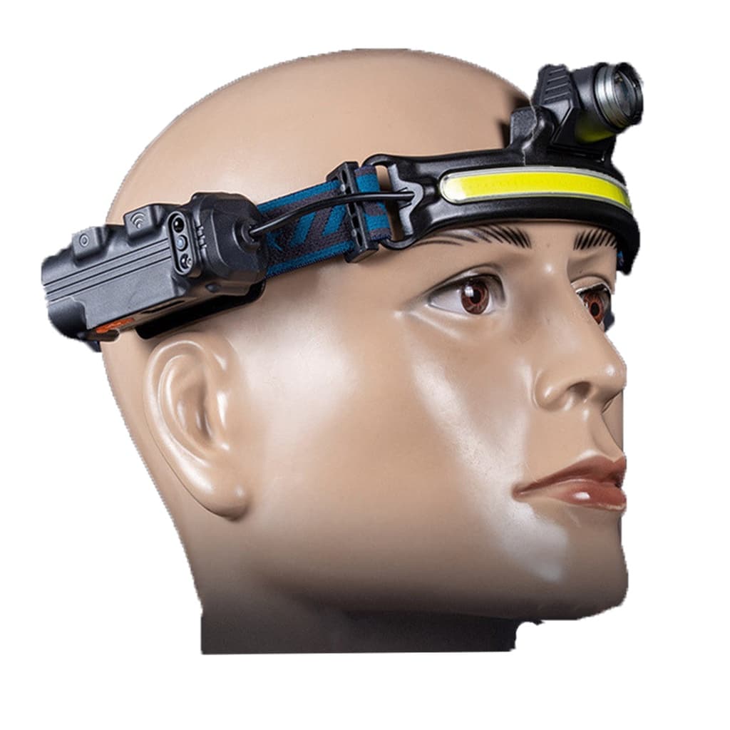 Lanterna Cabeça Faixa Capacete Recarregavel Com Sensor Leve
