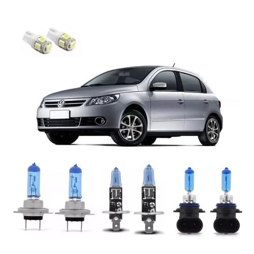 Kit Lampada Super Branca Farol Duplo Milha Led Gol Voyage G5