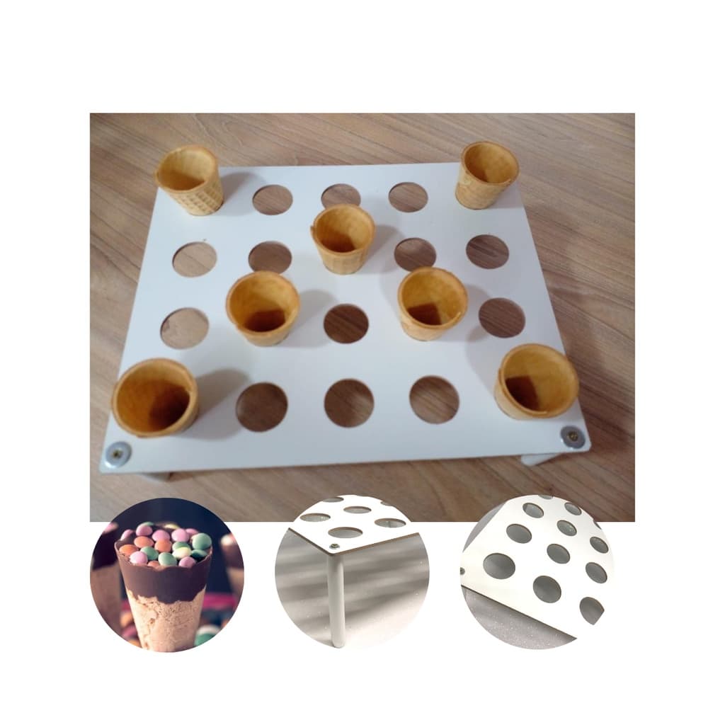 Suporte para Cone doce superfíce Branca em mdf