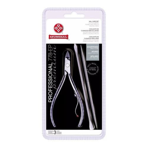 10 Kits Profissional 778 Inox - cada kit contem: Alicate 722, Espátula Mundial e Palito Mundial