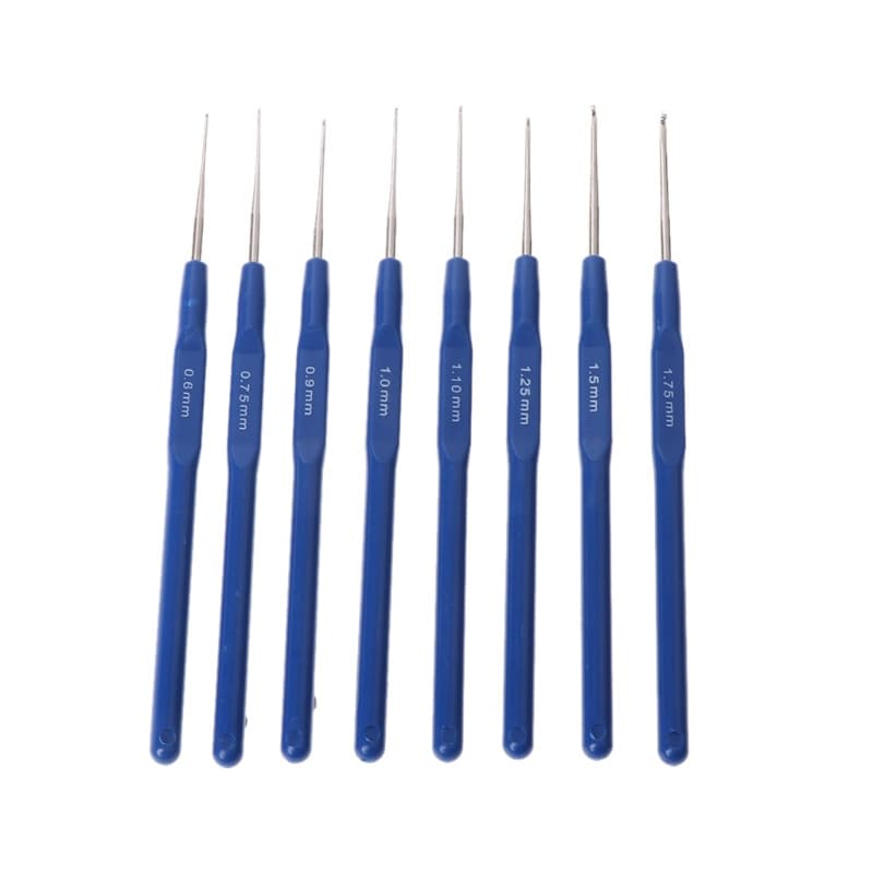 RUN 8pcs Kits Ganchos Crochê Tricô Metal Alças Ergonômicas 0 6-1 75mm