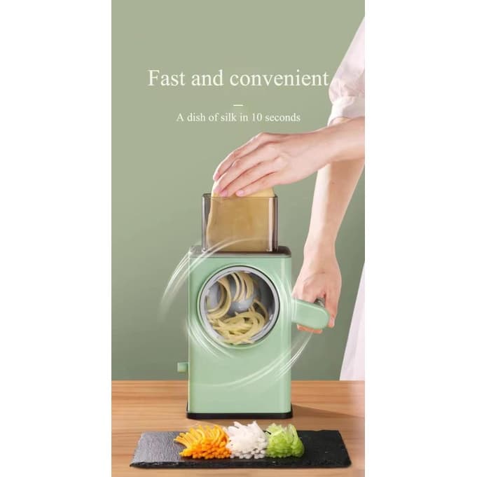 Tambor multifuncional cortador de legumes cozinha casa circular cortador de legumes ralador rotativo mão slicer cozinha ferramenta