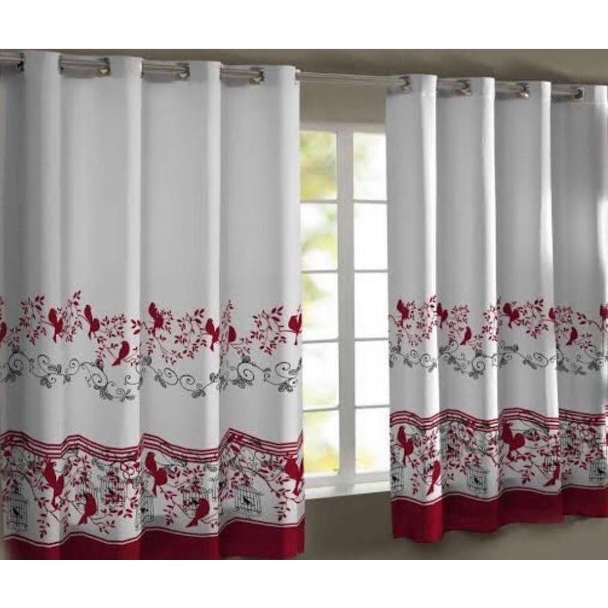 Cortina De Cozinha Estampada Em Tecido Linhão 2,40m x 1,35m