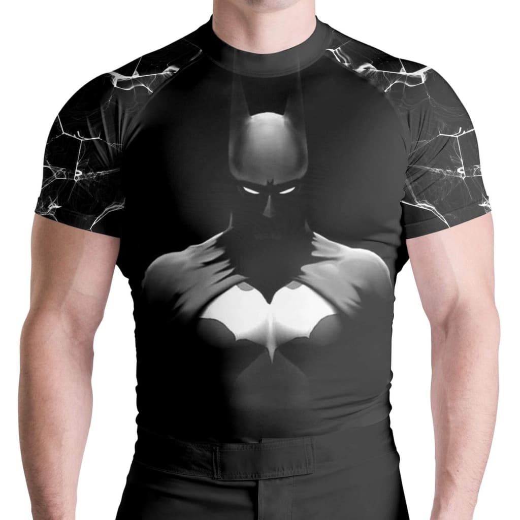 Rash Guard Masculina Camisa Jiu Jitsu No-Gi Batman Manga Curta