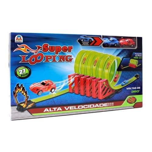 Pista de Carrinho Super Looping Tipo Hot Wheels Braskit