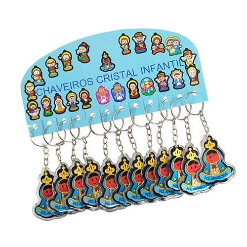12 Unid Chaveiro Nossa Senhora. Aparecida Infantil Cristal - Dúzia