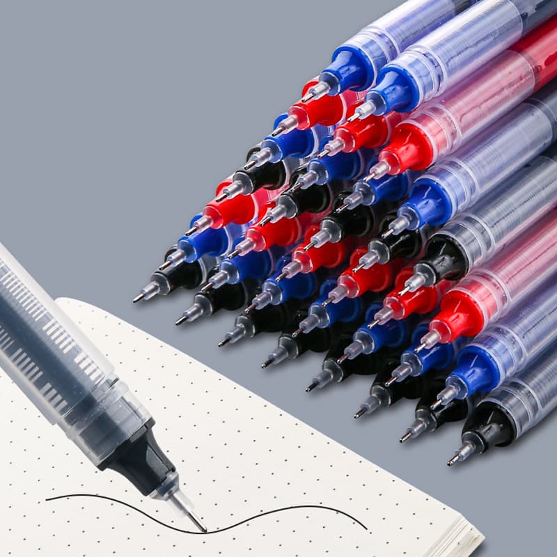 Caneta Gel Líquida De Secagem Rápida E Reta 0.5mm Preto/Vermelho/Azul