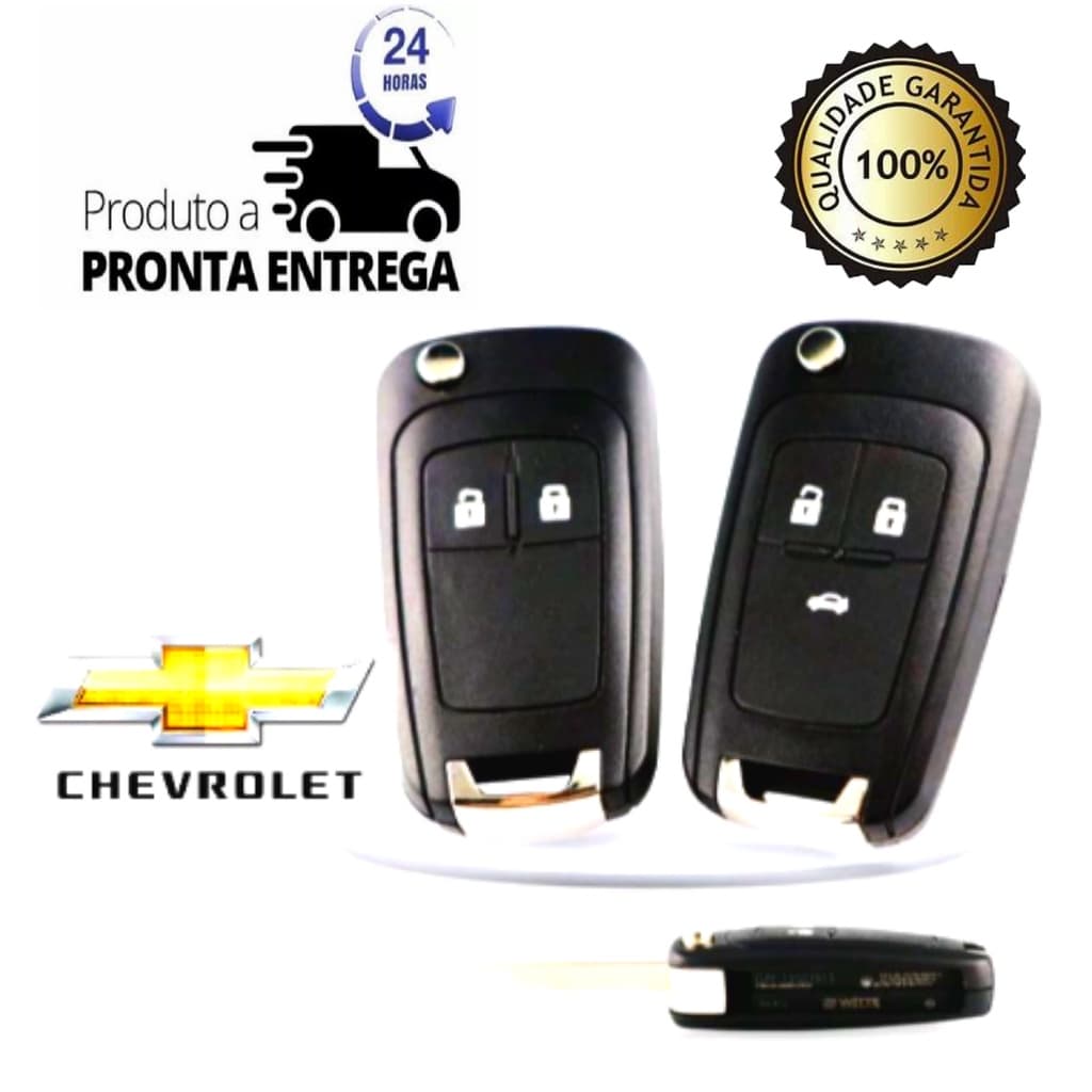 Carcaça Chave Canivete Chevrolet 2  3 Botão Com Lâmina Virgem Spin Cobalt Cruze Onix S10 Tracker Prisma Gm