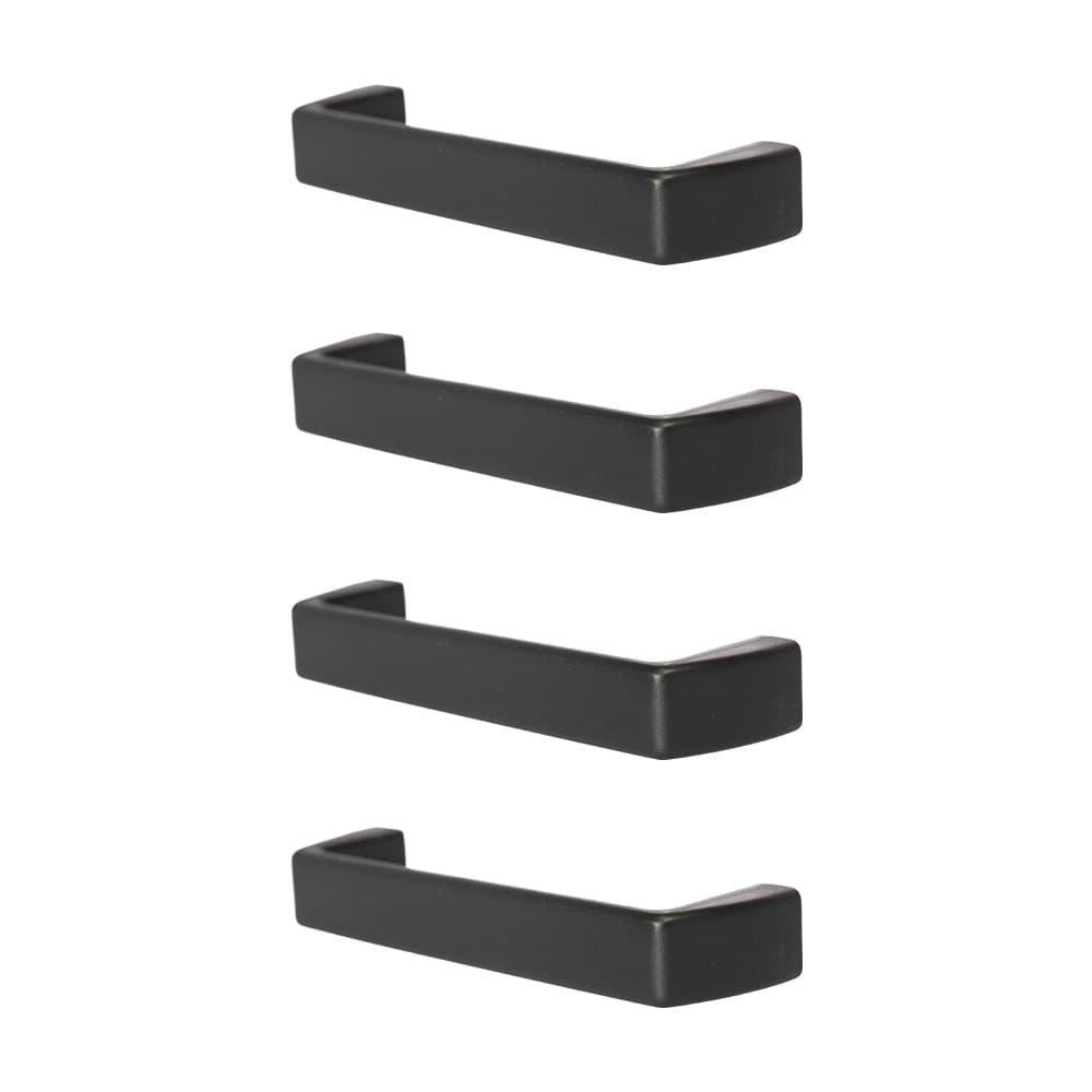 4 Puxadores Para Gaveta De Arquivo De Aco 9,6 Cm Preto Abs