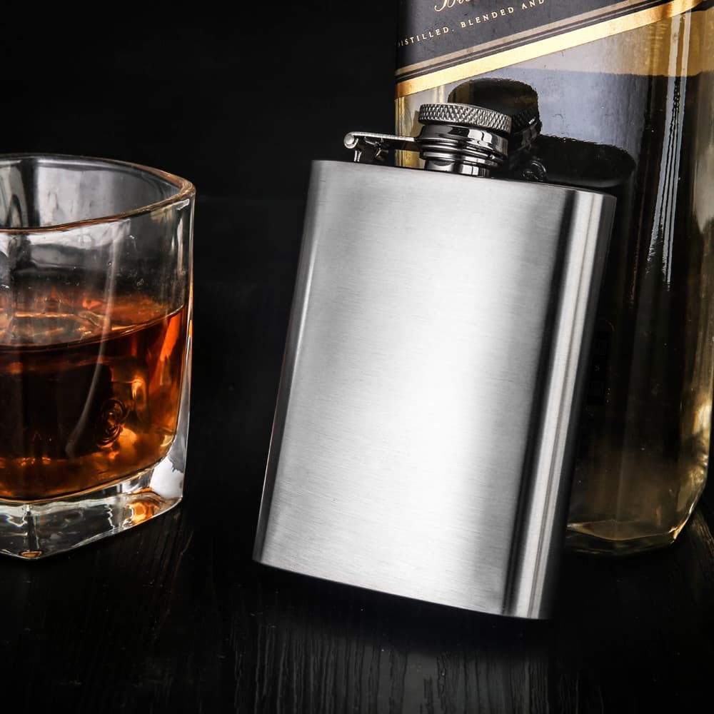 Cantil de bolso em aço inox 5/6/8 oz Porta Bebidas Whisky Vodka Rum Funil Garrafa Térmica