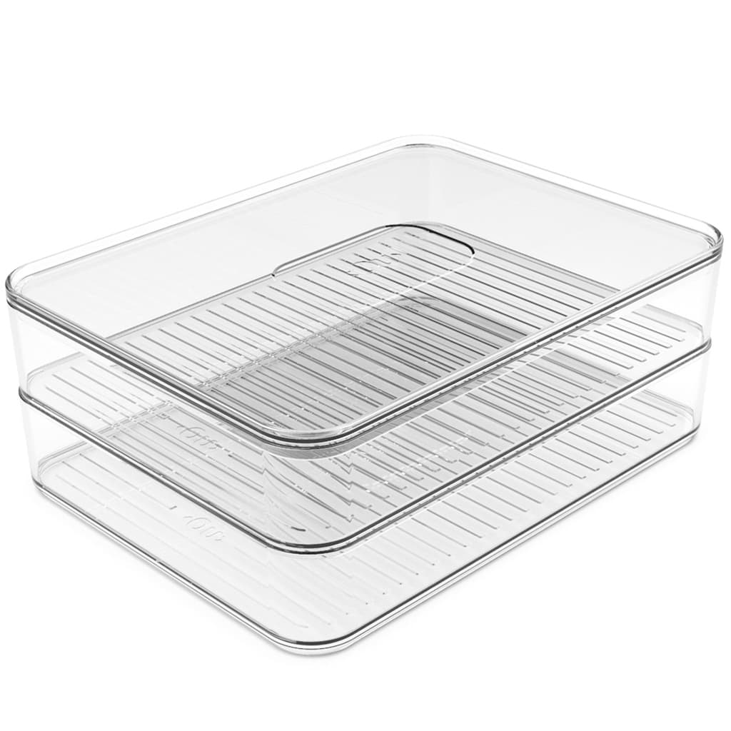 Porta Frios Duplo Transparente Organizador Clear Fresh Porta Queijo E Presunto OU