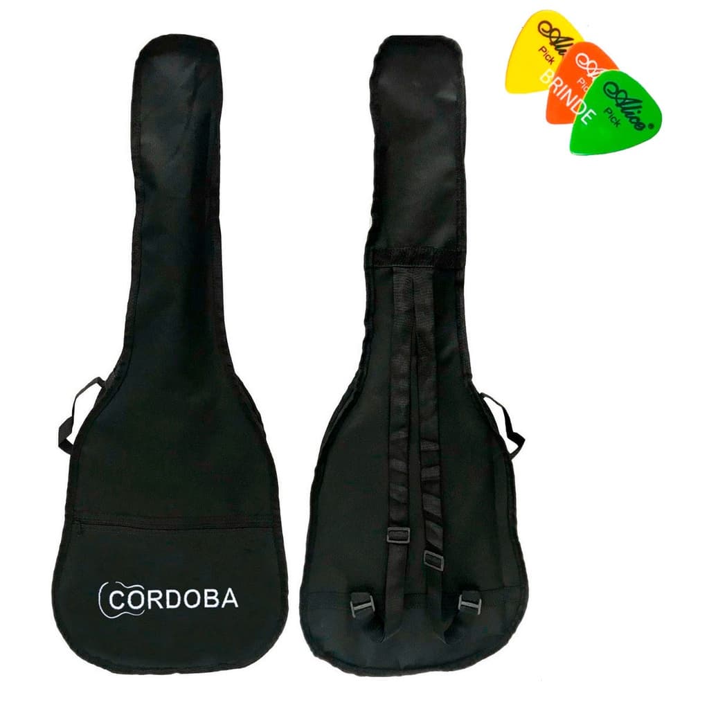 Capa Simples Para Violão Clássico Cordoba C/ Alças + Palhetas