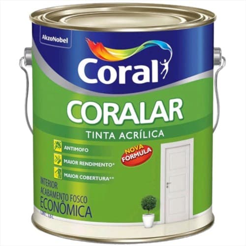 Tinta Coralar Anti Mofo Acrilica Parede e Teto 3,6L Branco Interno Fosco Interior Coral