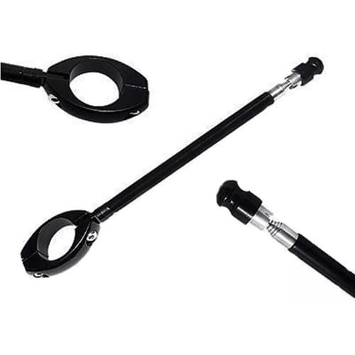 KIT COM 2 Antena Corta Pipa Moto Retrátil Anti Cerol Aço Inox Guidão