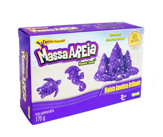 Massa Areia Para Modelar Metalica Kinetic Sand 170g Sunny