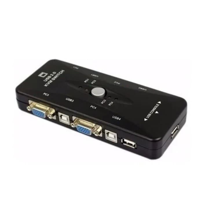 KIT 1 SWITCH VGA CHAVEADOR 4X1 KVM + 1 CONVERSOR HDMI X VGA