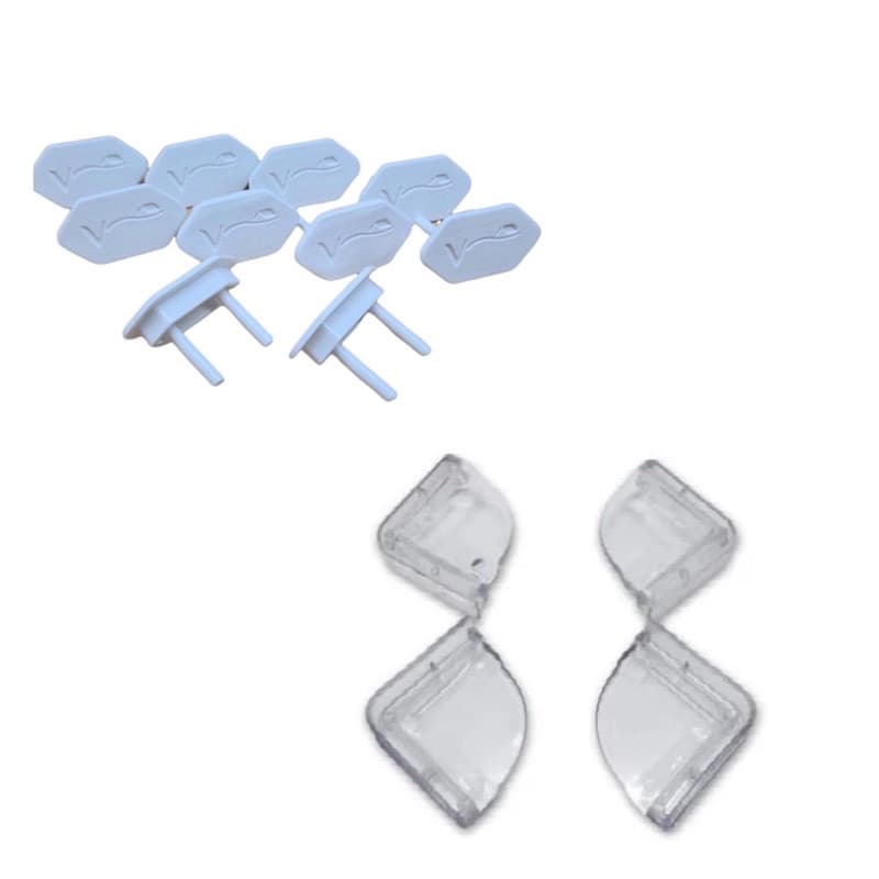 kit protetores para seu bebê e criança protetor quina de mesa e de tomada