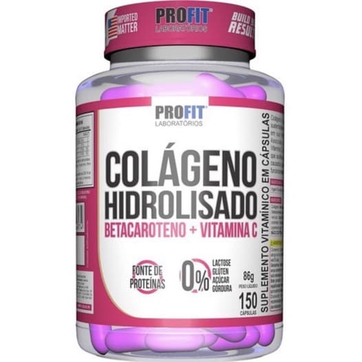 Colágeno Hidrolisado Profit Max Titanium (60 / 100 / 120 capsulas) Com Betacaroteno + Vitamina C - verisol