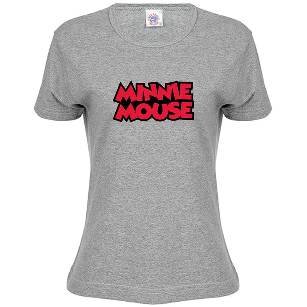 Camiseta Estampa Mickey e Minnie 100% Poliéster Masculina e Feminina Cinza Mescla