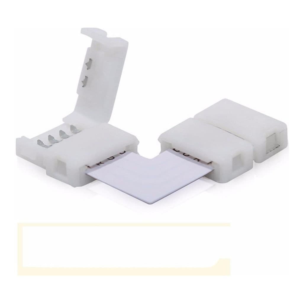 Kit 04 Conector Emenda para Fita de Led Rgb 4 vias 5050 3528 L Sem Solda