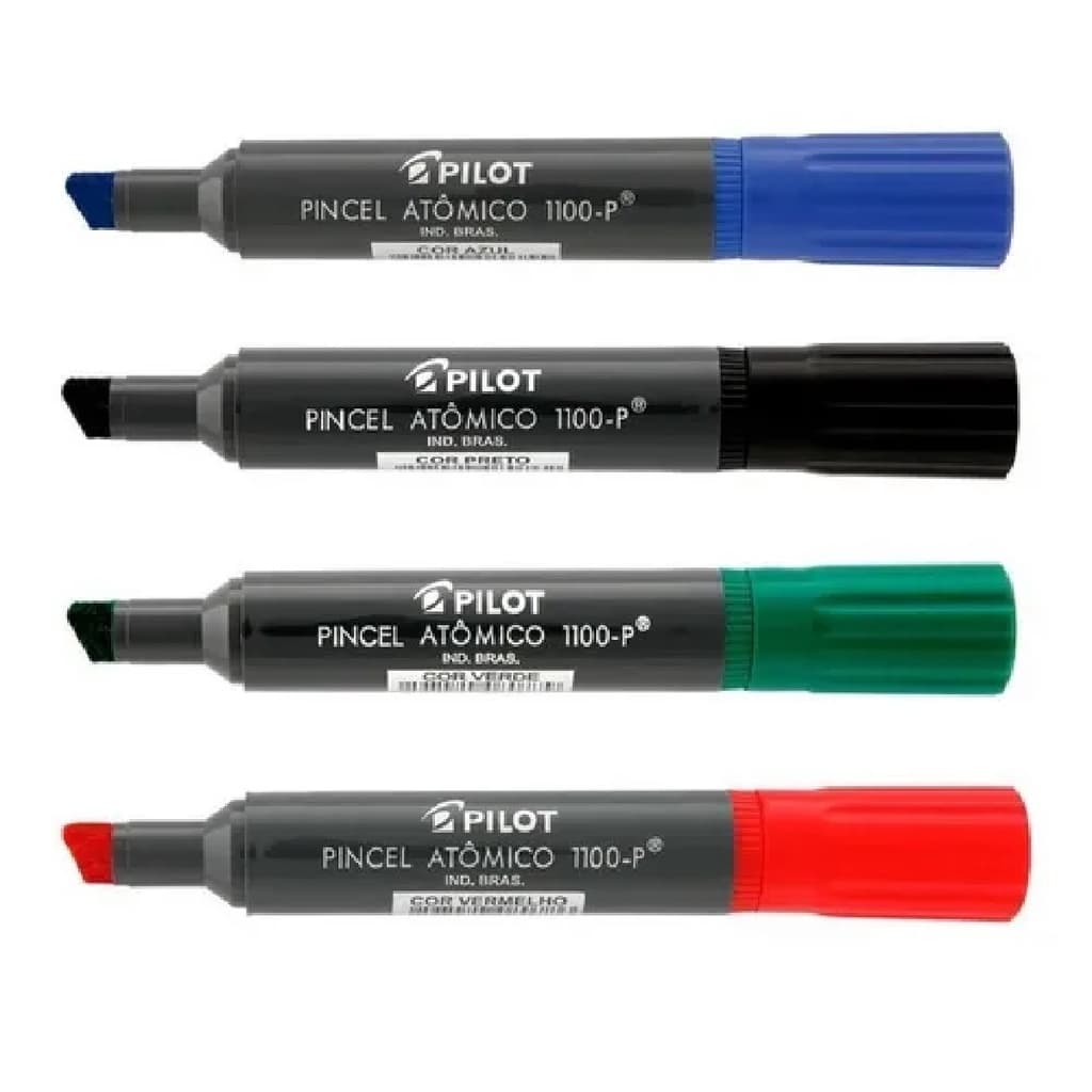 Pincel Atômico Marcador Permanente Canetão Kit Com 4 - Pilot
