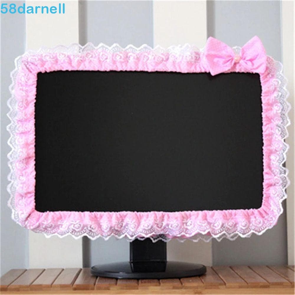 DARNELL Capa De Computador De Renda Decorações Para O Redor De Casa Elástico À Prova De Pó Tela Monitor De Tecido