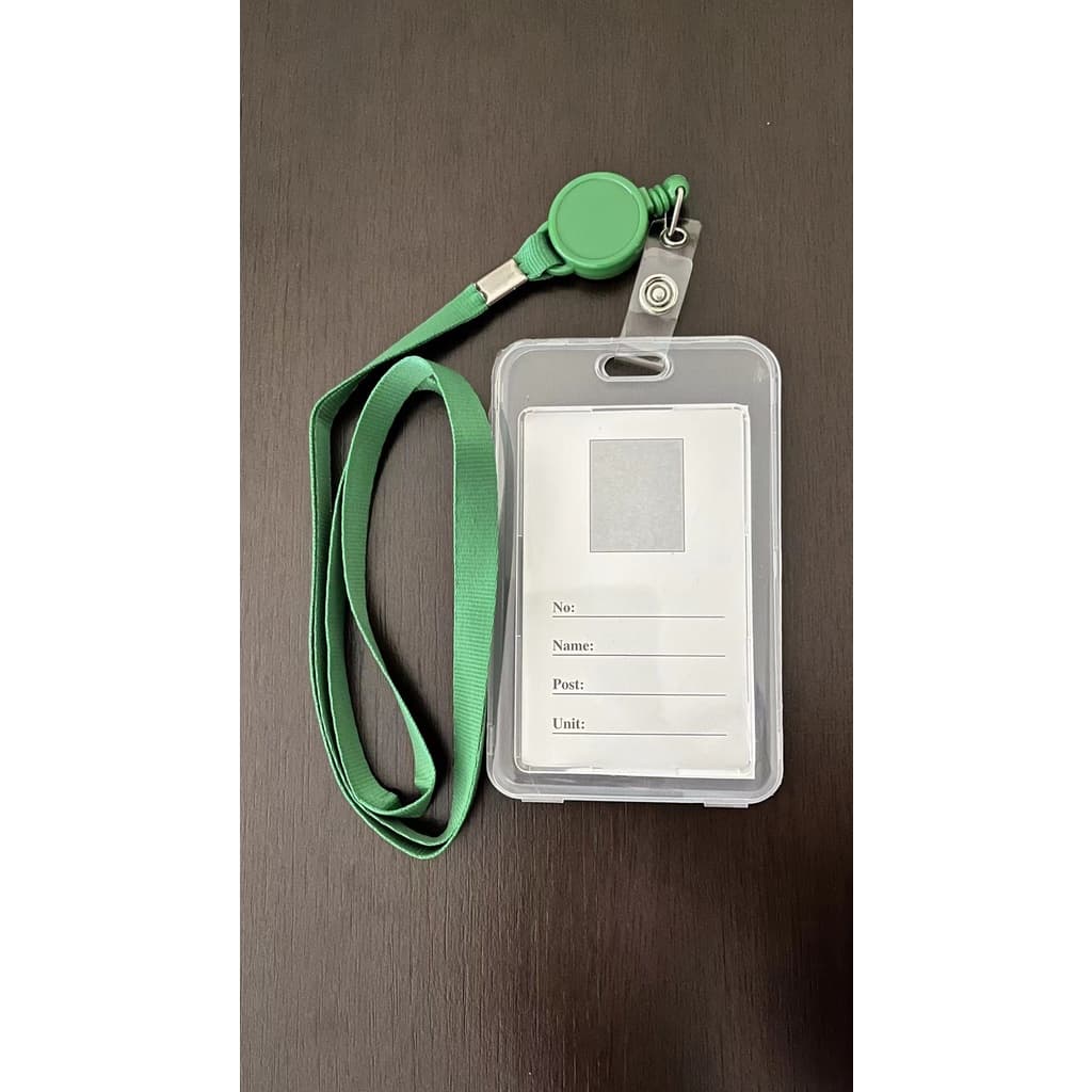 Porta cartão crachá com cordão Suporte de plástico para cartão retrátil