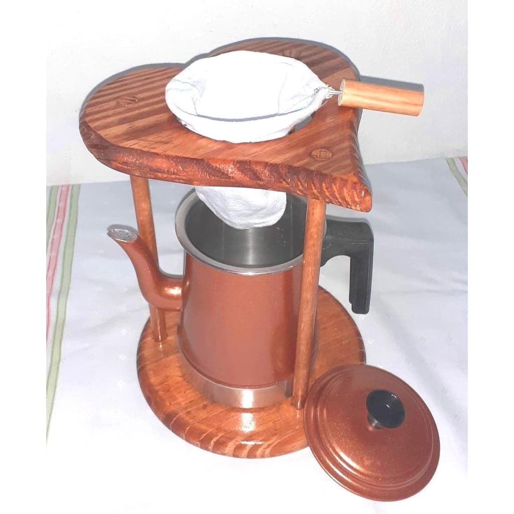 Bule com mancebo e coador retrô mariquinha café