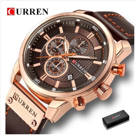 Curren Moda Data Quartz Homens Relógios Top Marca De Luxo Masculino Relógio Cronógrafo Esporte Mens Relógio De Pulso 8291