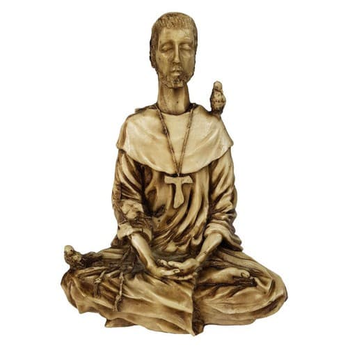 Estatueta Sao Francisco Santo Enfeite Para Sala Resina decoração 19cm