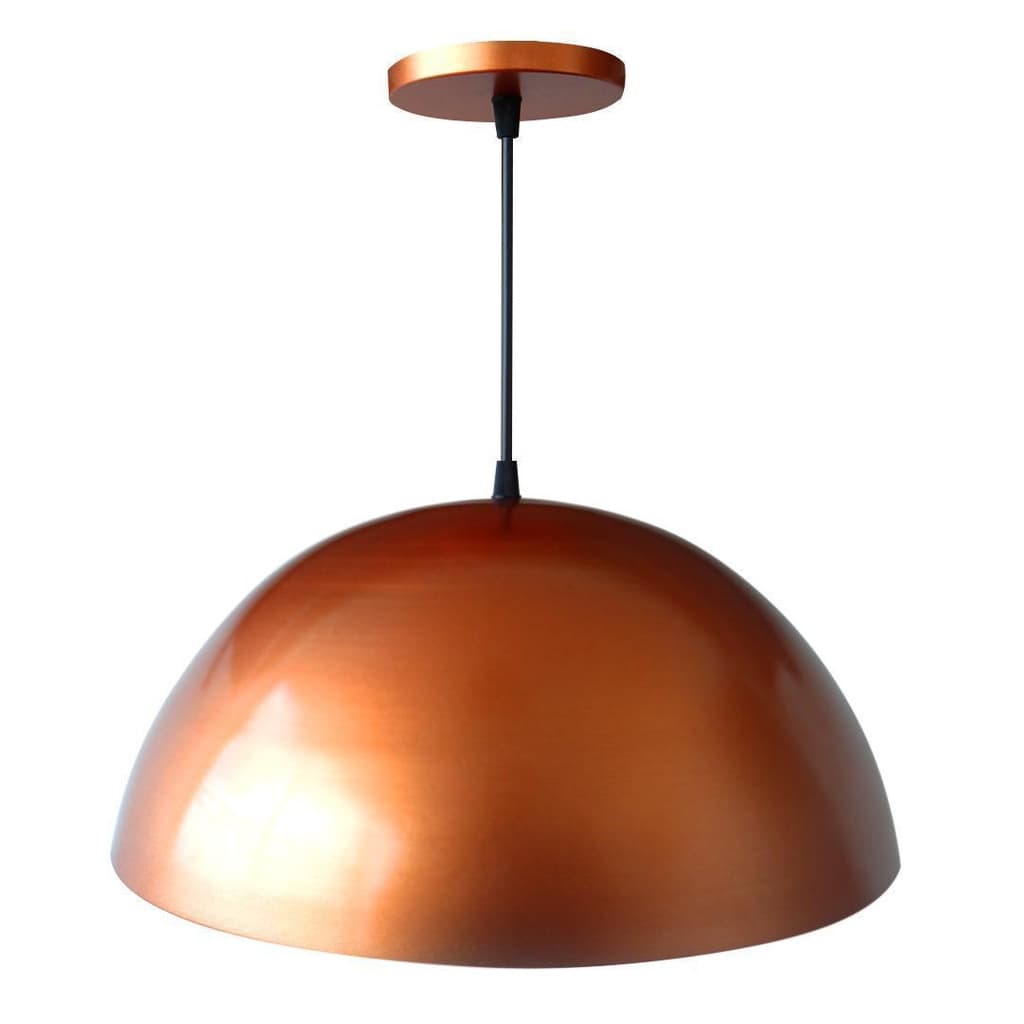 Lustre Pendente Meia Lua 40Cm  Cobre Vernil
