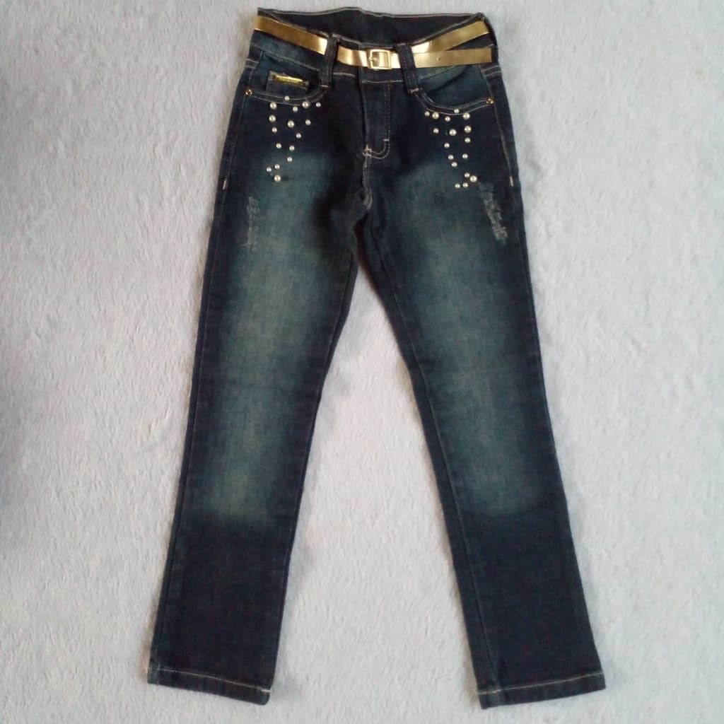 Calça jeans infantil menina Mania Kids
